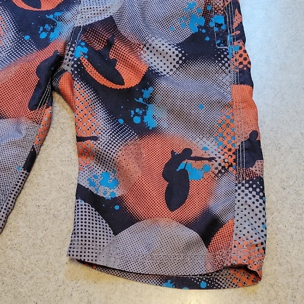 Gymboree Orange and Blue Kids Swim Trunks Size 6